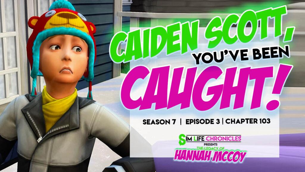 Caiden is finally caught for missing curfew in The Sims 4 story.