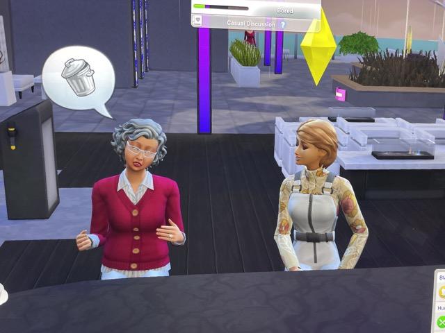Old lady gives trash advice Sims 4