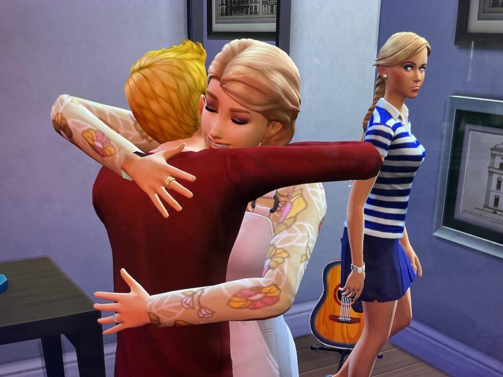 Summer Holiday Sims 4 seems jealous of her roommate Travis Scott