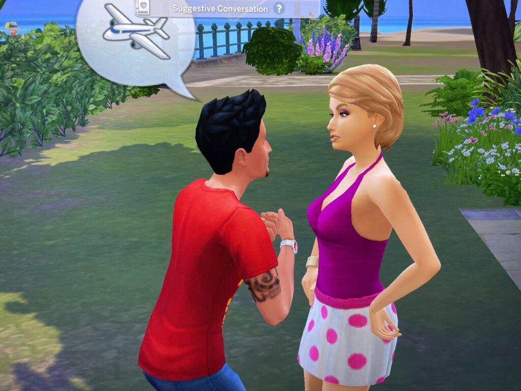 Don Lothario begs to get married at Old Penelope Plane Wreck in Strangerville in The Sims 4