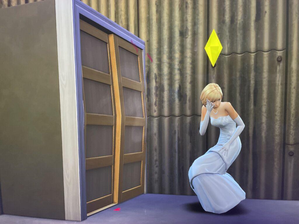 Hannah McCoy catches Don Lothario and Dina Caliente woohooing in the closet in The Sims 4