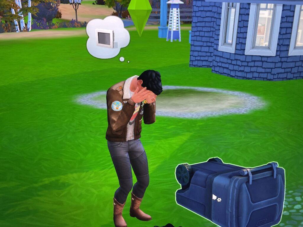 Don Lothario cries over missing the football game in The Sims 4