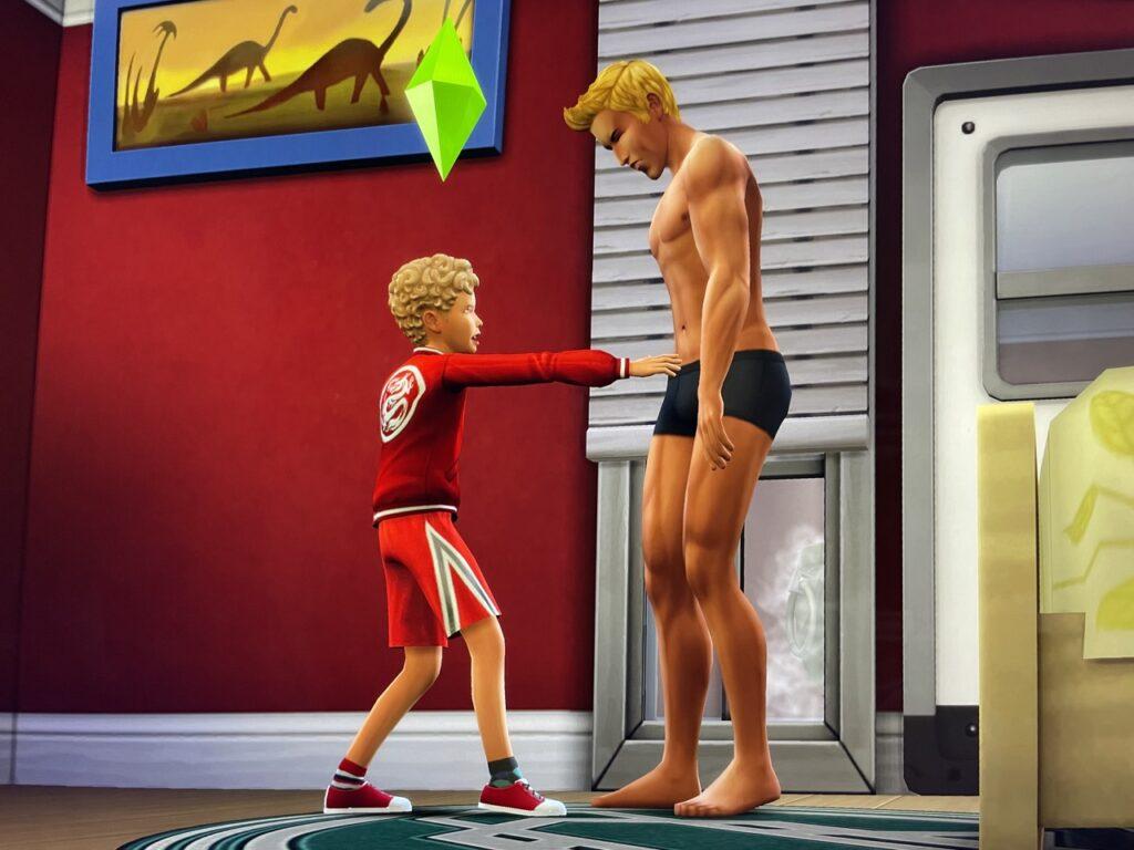 Caiden Scott and Don Lothario are trapped together in the basement in The Sims 4