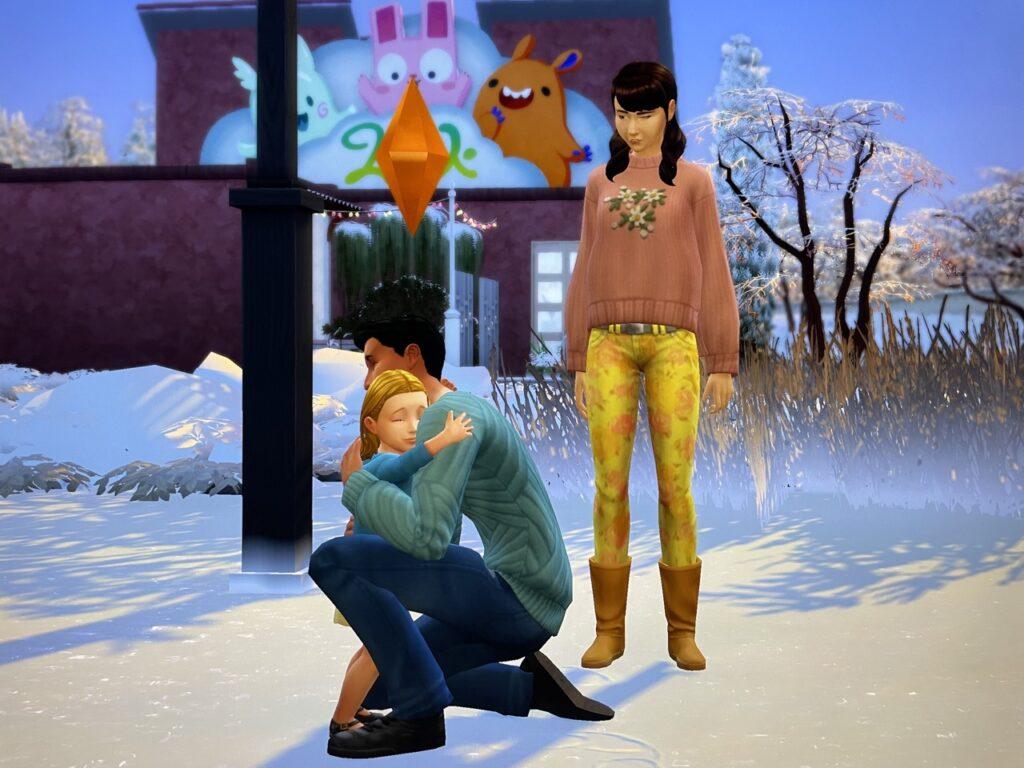 Don Lothario meets his and Liberty Lee's daughter Jamie in the sims 4