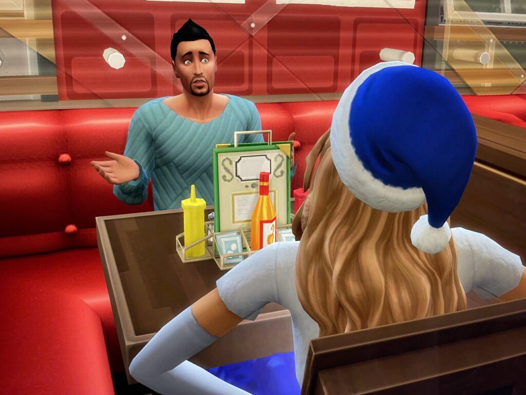 Don Lothario tries to apologize to Hannah McCoy in The Sims 4