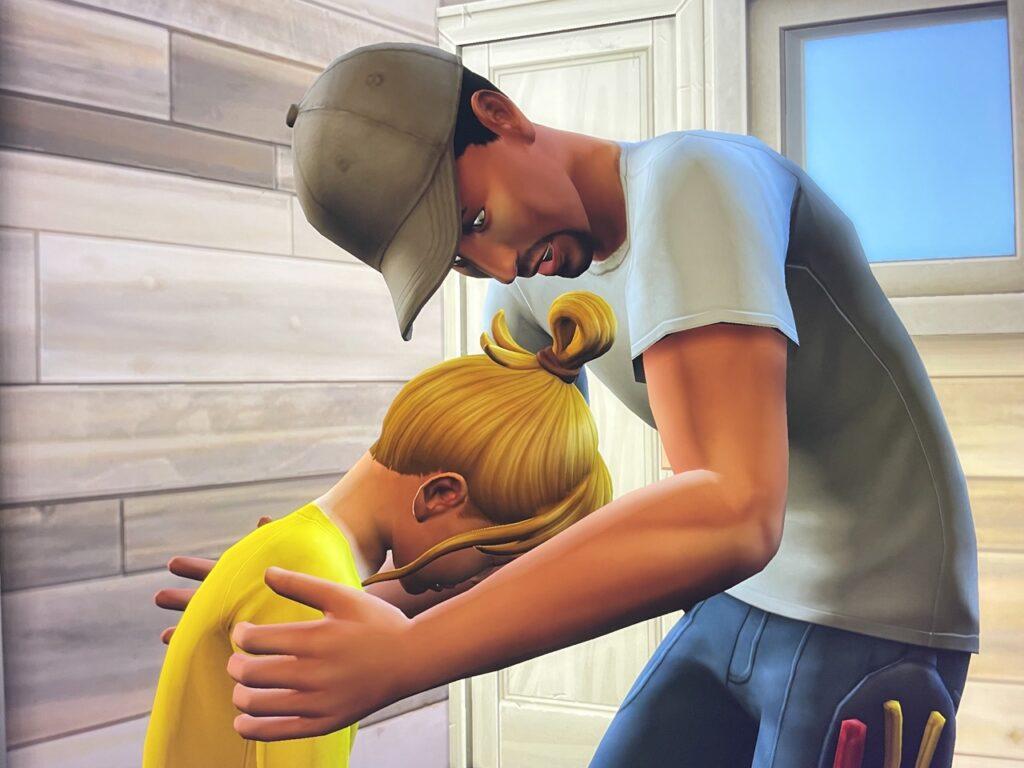 Jamie Lee tells Don Lothario her mother Liberty is dead in sims 4
