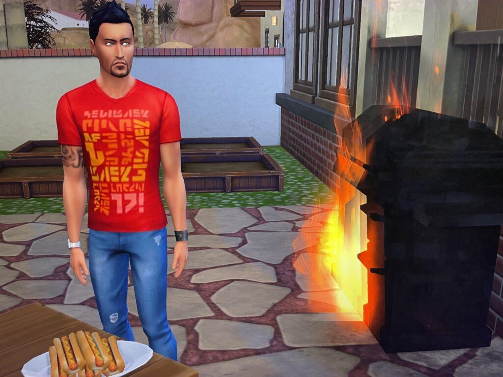 Don Lothario looks like a pyromaniac in The Sims 4