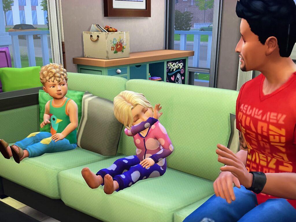 Don Lothario makes Caiden Scott angry and Annabelle Scott cry in The Sims 4