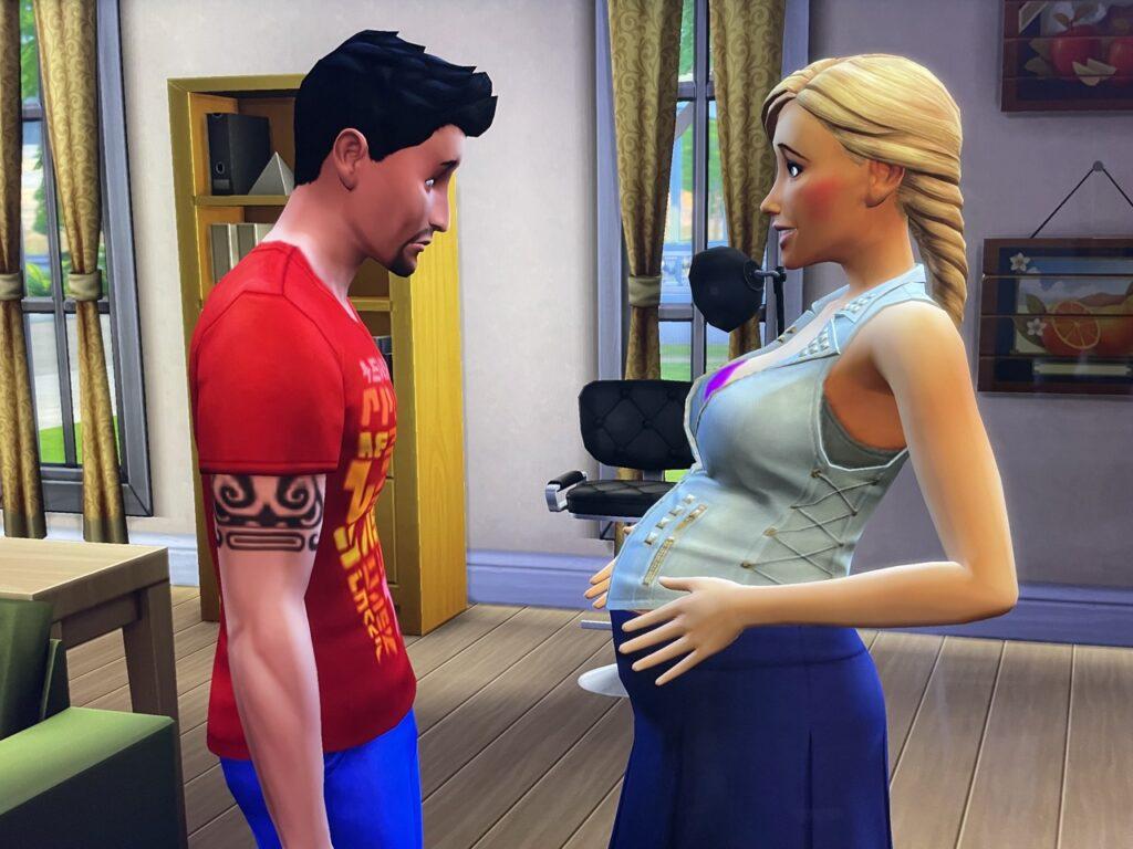 Summer Holiday tells Don Lothario she's pregnant with their love child in The Sims 4