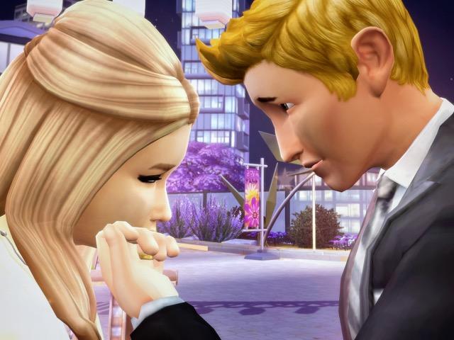 Travis Scott comforts Hannah McCoy in Sims 4