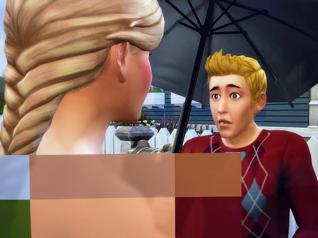 Summer Holiday appears naked in front of Travis Scott Sims 4 Sim Life Chronicles