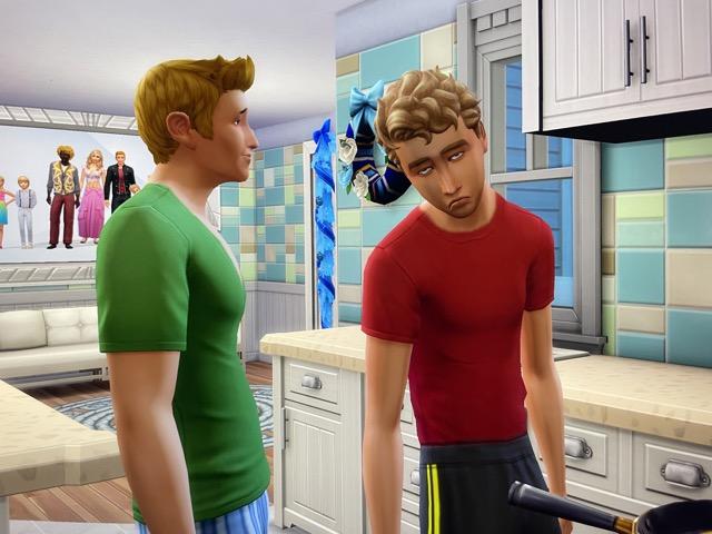 Caiden Scott tries to get out of Sims 4 Parenthood punishment from Travis Scott