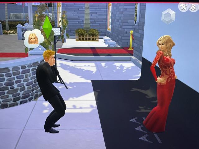 Hannah McCoy and Travis Scott go to Starlight Accolades in Sims 4 Get Famous